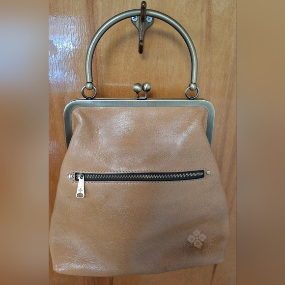 Patricia Nash Novella Kisslock Frame Bag Biscuit Tooled Leather Brown Floral EUC - Picture 7 of 10